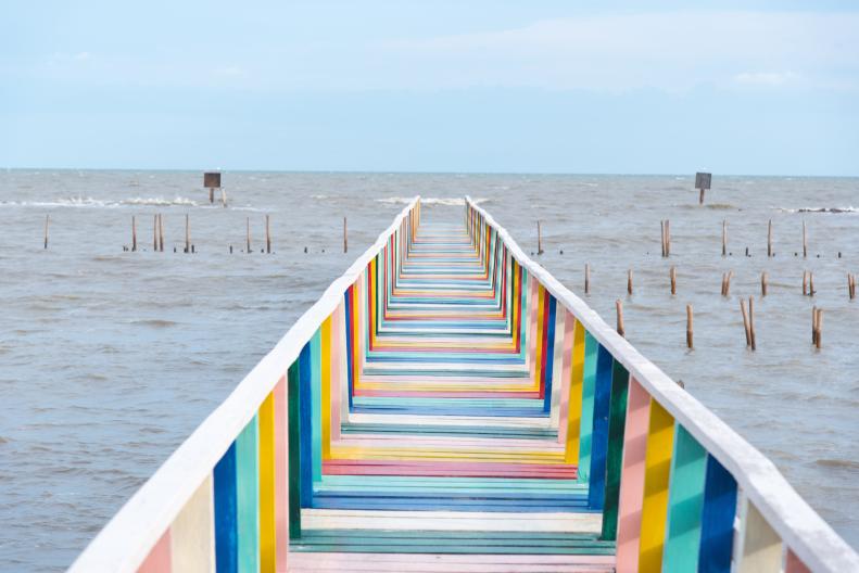 Colourful pier