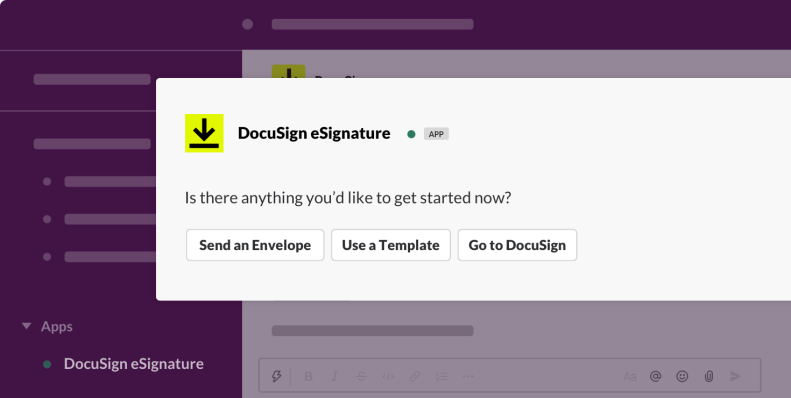 DocuSign eSignature and Slack