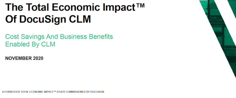 Forrester TEI of DocuSign CLM report cover
