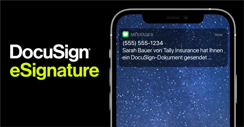 DocuSign eSignature mit SMS-Benachrichtigung Funktion