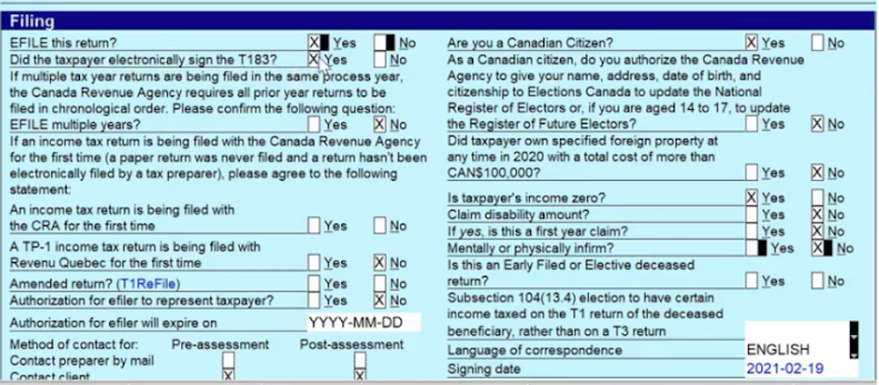 Intuit Profile Tax Form