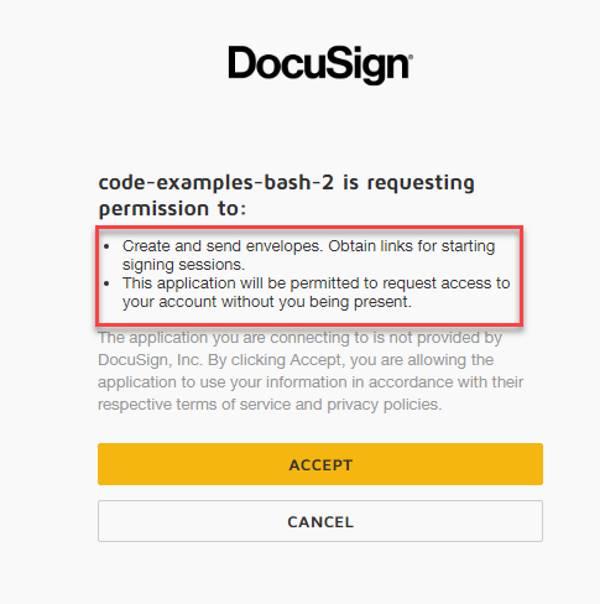 DocuSign authentication prompt
