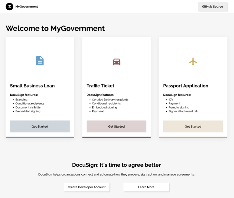 MyGovernment sample app
