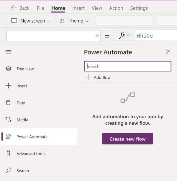 Power Automate: Selecting Create New Flow