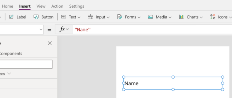 Power Automate: Creating a label for the Name field