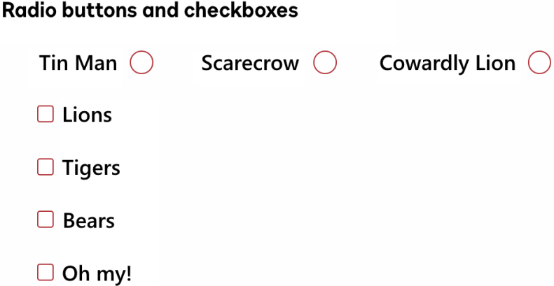 Tabs deep dive: radio buttons and checkboxes
