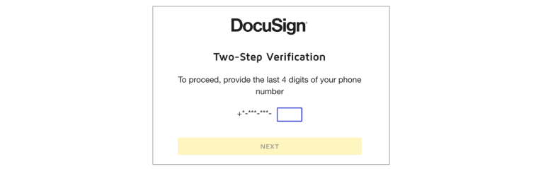 DocuSign Part 11 SMS authentication 3