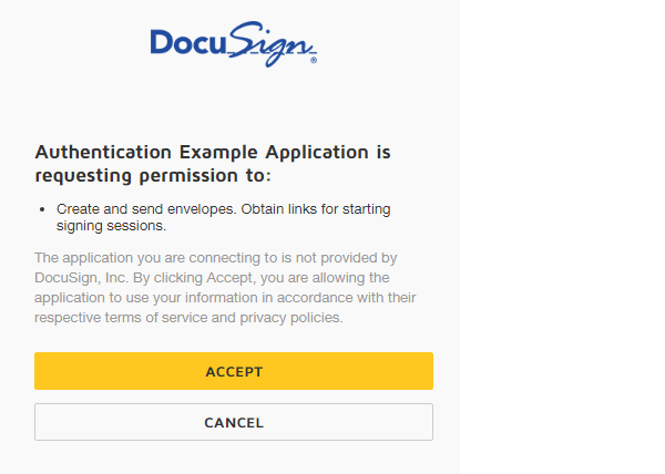 DocuSign authorization permission form