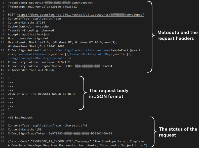 Sample DocuSign API log file contents