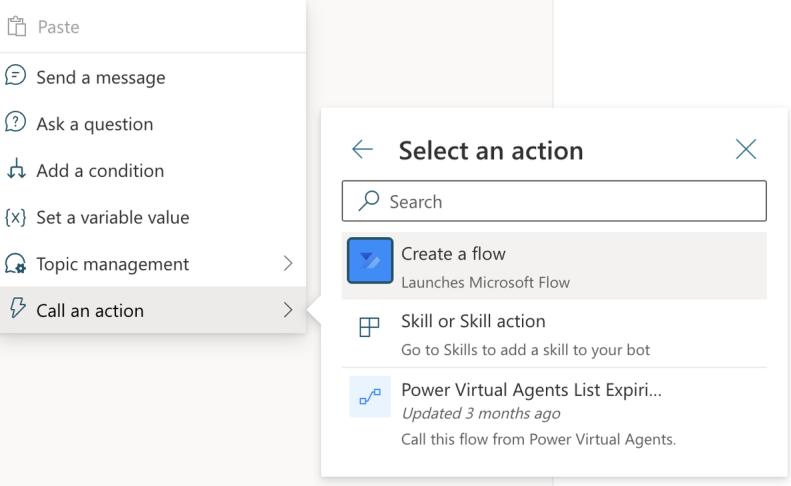 Creating an action step to call the workflow
