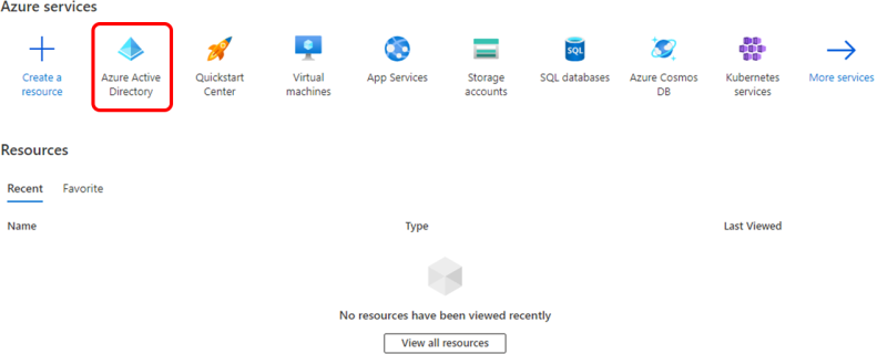 Select Azure Active Directory from your Azure services