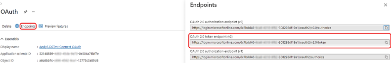 The OAuth 2.0 endpoint