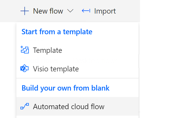 Creating a Power Automate flow