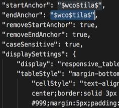 Setting anchor string attributes in the JSON
