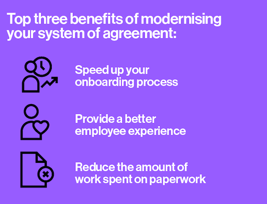 modernise your system of agreement in HR