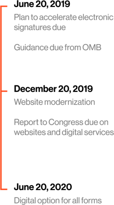 Timeline for the 21st Century Integrated Digital Experience Act.