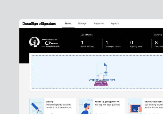 A screenshot of DocuSign eSignature