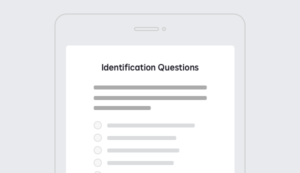 Screenshot showing questions that are part of KBA within DocuSign Identify.