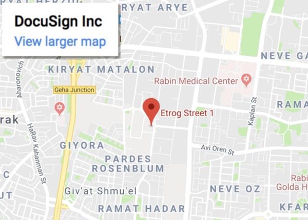 Map image of Israel office's address
