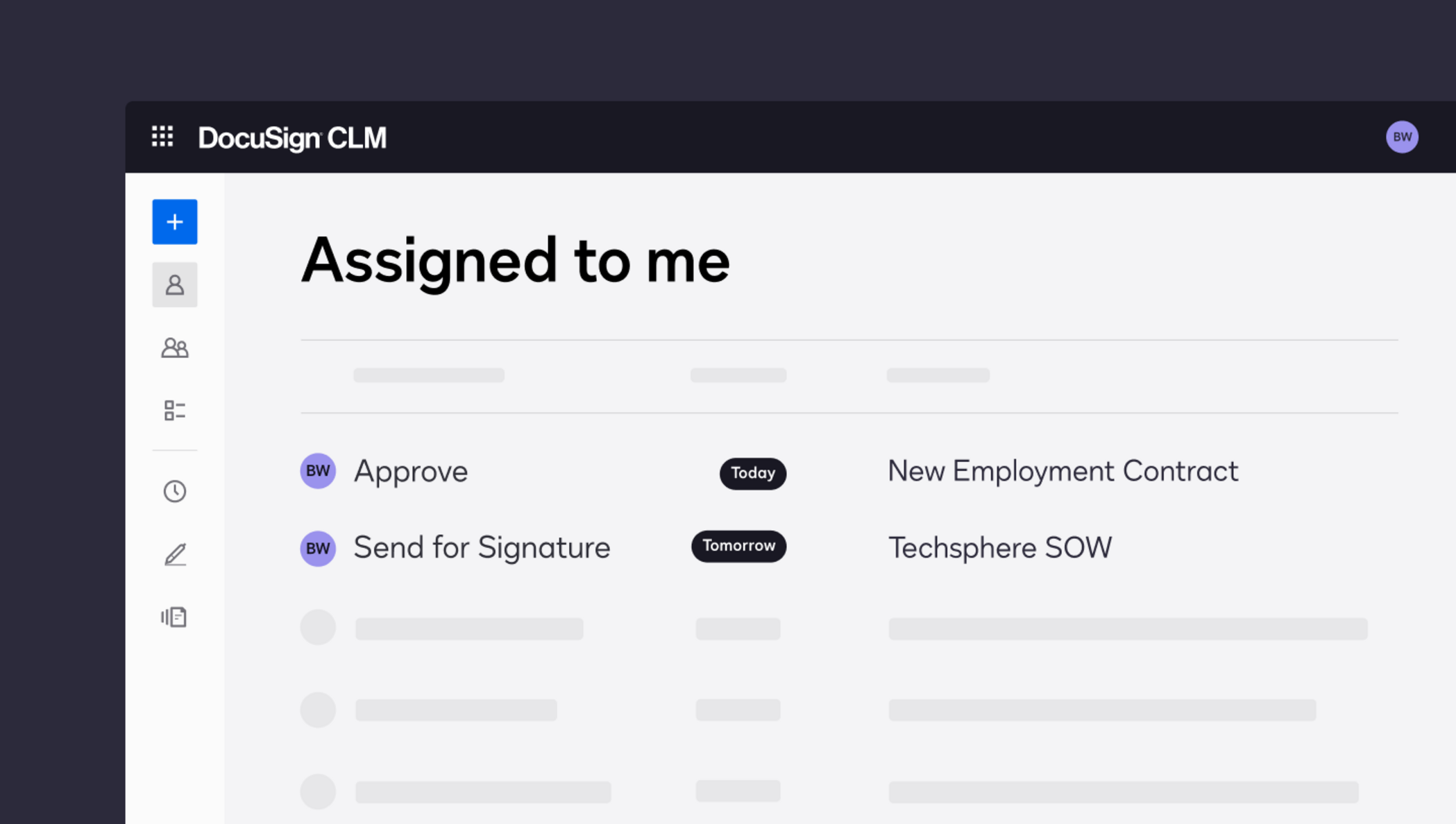 Centralize your contracts in CLM and get work done faster.