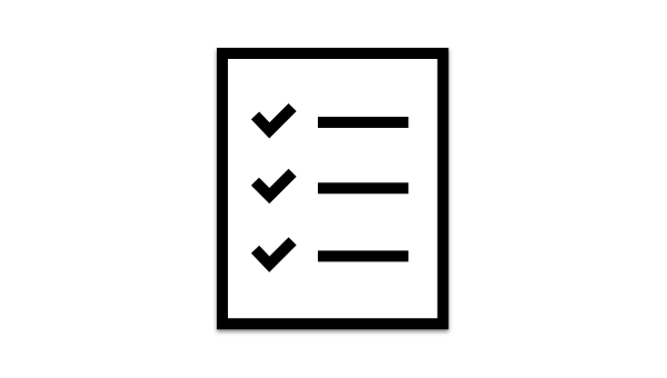 An icon showing a piece of paper with a to do list.