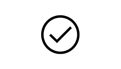 Ícone de um sinal de visto dentro de um círculo