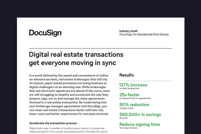 DocuSign for Residential Real Estate industry brief