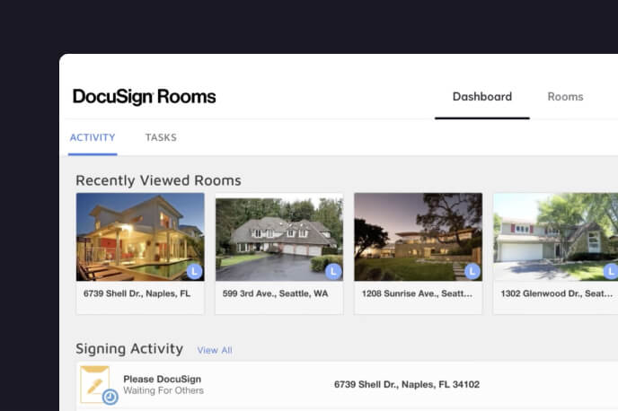Screen showing that a new agent role was created within the DocuSign Rooms for Real Estate product