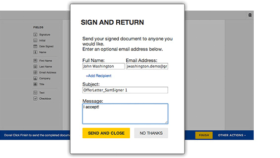 Retourneer de getekende overeenkomst, en klaar bent u Retourneer de getekende overeenkomst, en klaar bent u