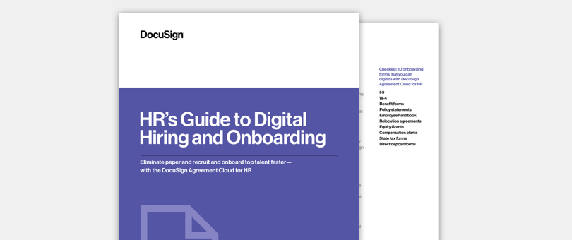 Image of DocuSign’s HR Guide to Digital Hiring and Onboarding.