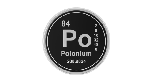 Polonium, élément numéro 84 du tableau de classification périodique des éléments