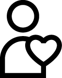Icono de humano y corazón